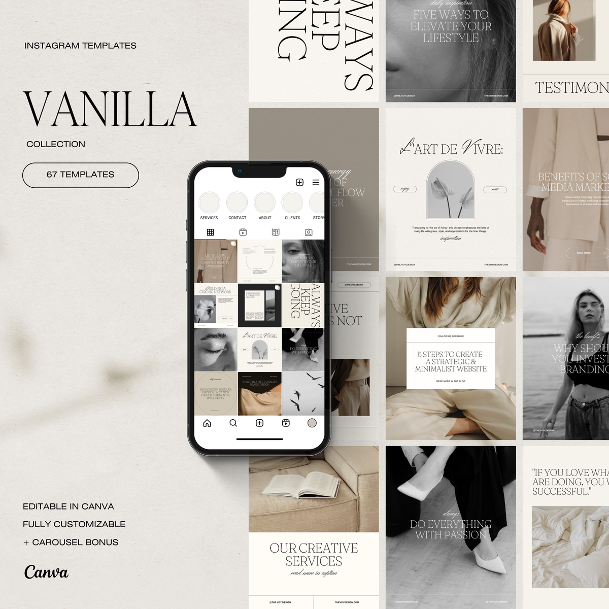 Vanilla Instagram Canva Templates – The Voy Shop